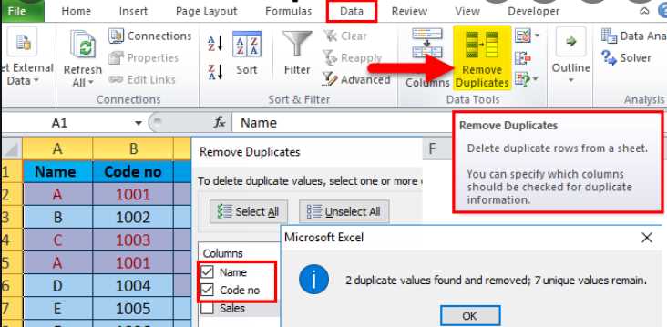 Steps to Remove Duplicate in Excel