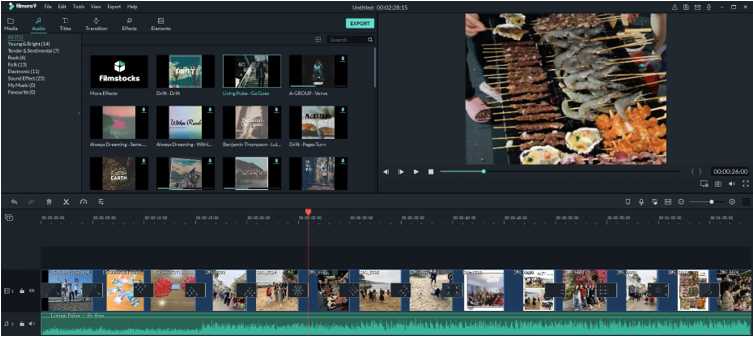 The process to create slideshow with music in Filmora