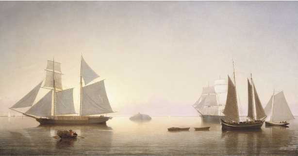 The Paintings Of Ships At Sea at Night And In Daytime